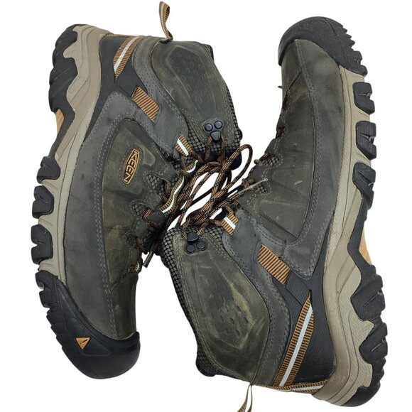 Keen Targhee IIl Mid Mens 11.5 Waterproof Leather Lace Up Hiking Boots Brown - Picture 4 of 15